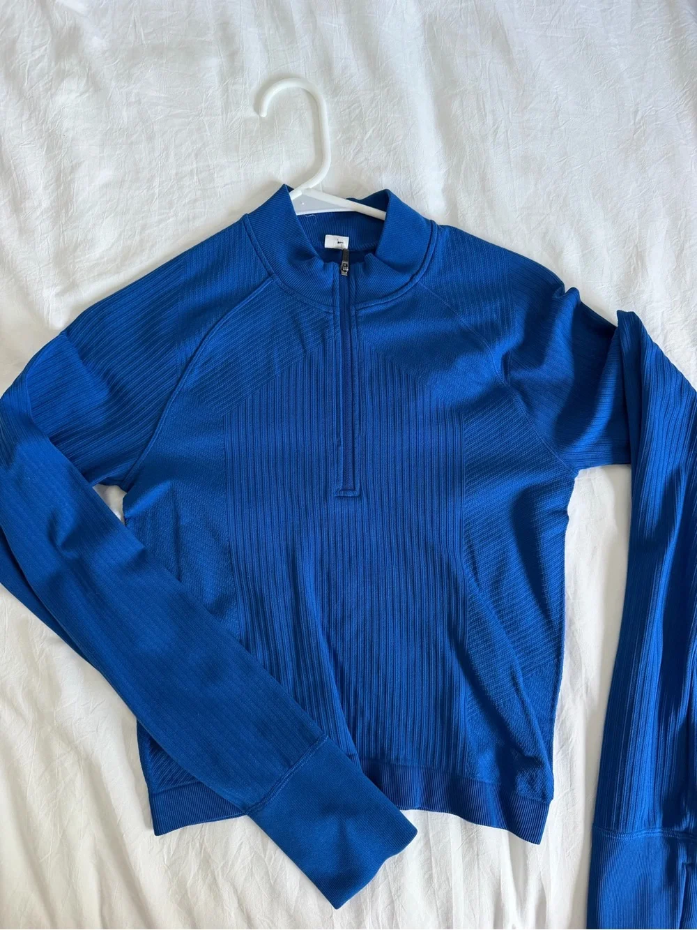 DSG Blue Quarter-Zip Ribbed Pullover - Picture 1 of 2